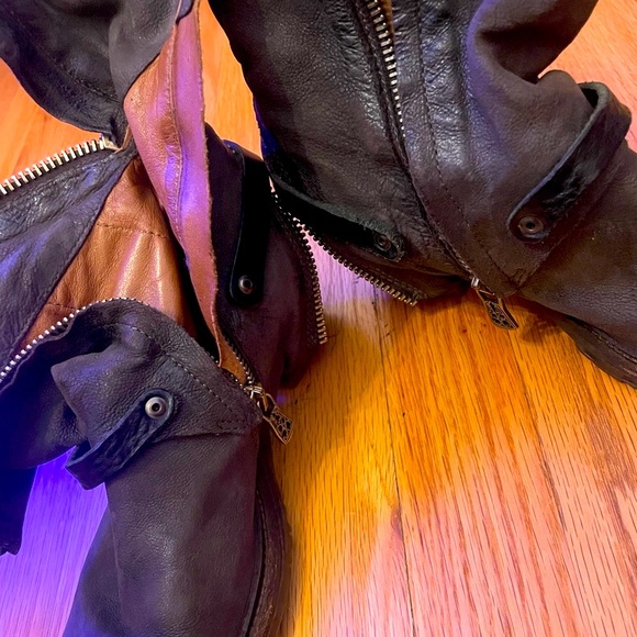 A.S. 98 Women’s Black dark brown Leather Ankle Boots with Zipper Detail size 5.5 - Picture 14 of 16